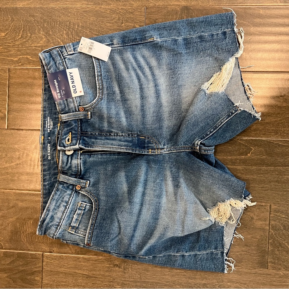 Old Navy Blue Distressed Jean Shorts